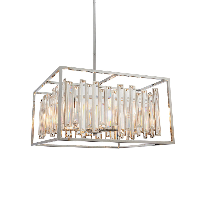 Acadia 6 Light Pendant Chandelier, Chrome