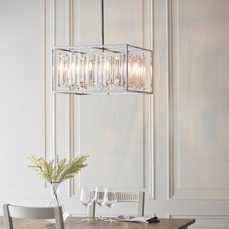 Acadia 6 Light Pendant Chandelier, Chrome