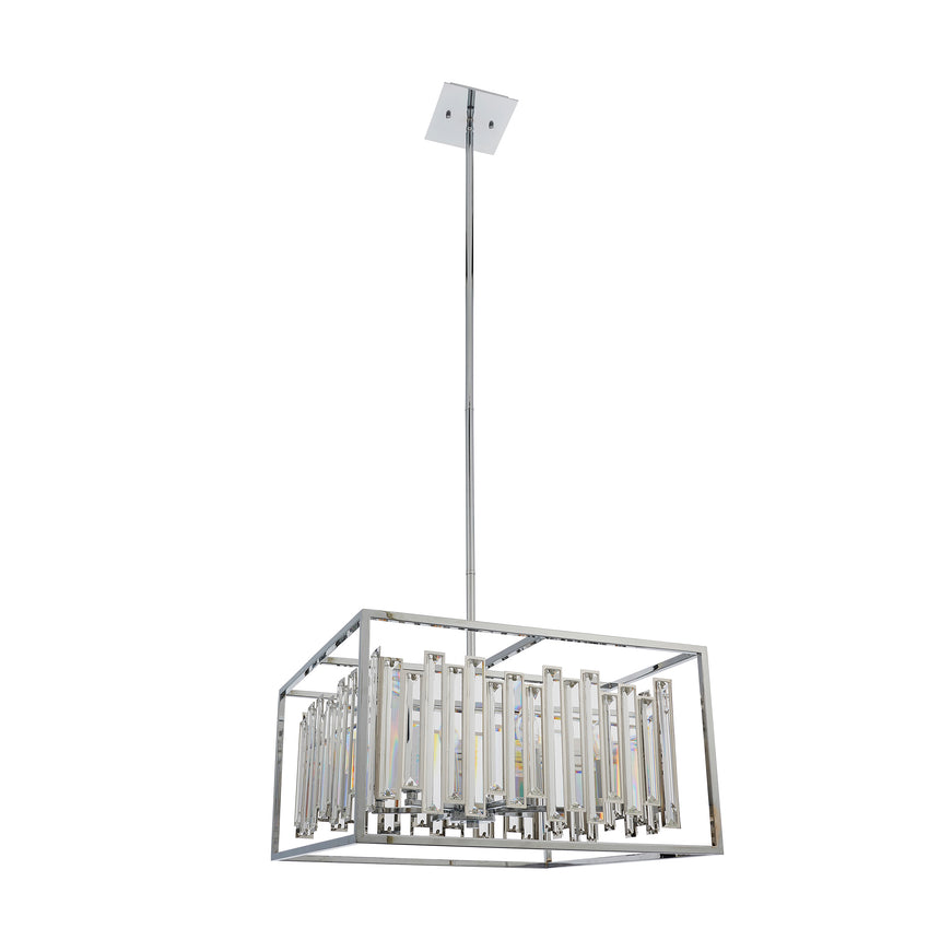 Acadia 6 Light Pendant Chandelier, Chrome