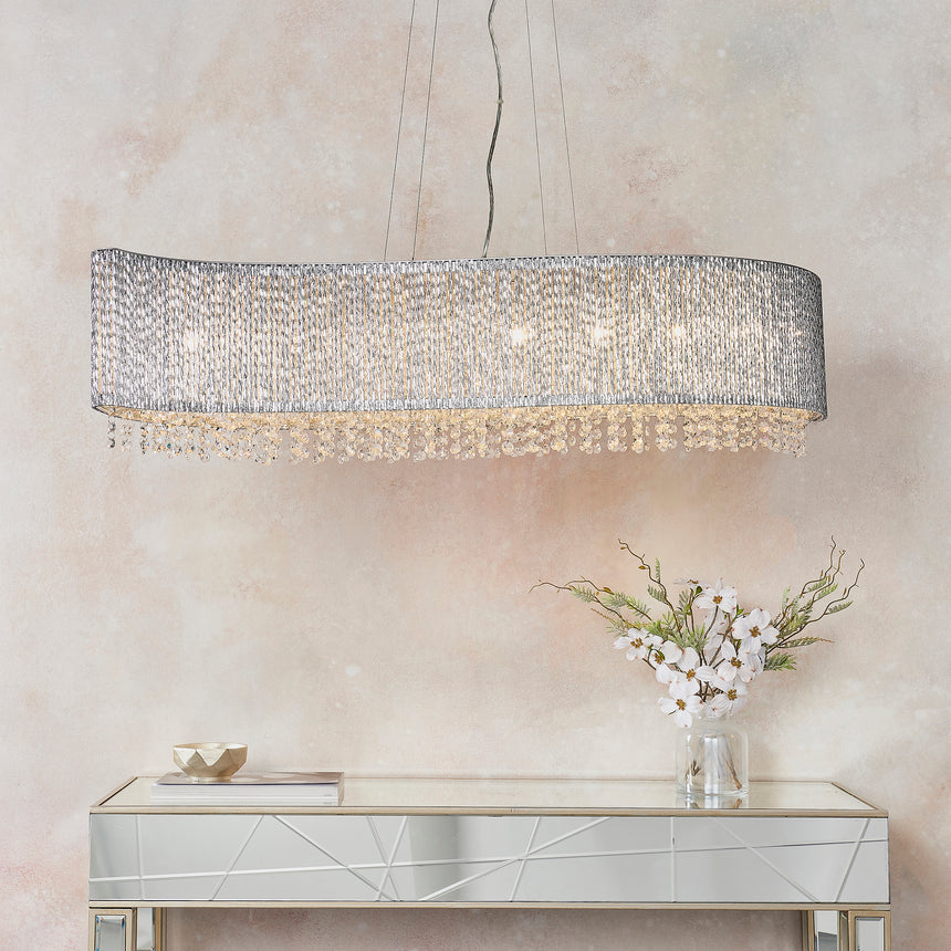 Galina 8 Light Crystal Island Pendant Light