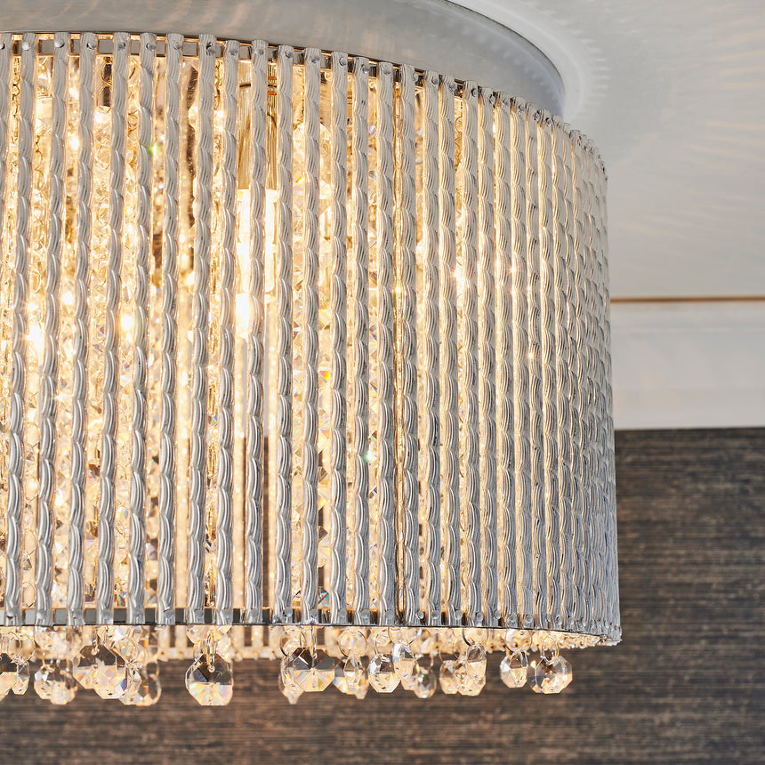 Galina 10 Light Crystal Flush Ceiling Light