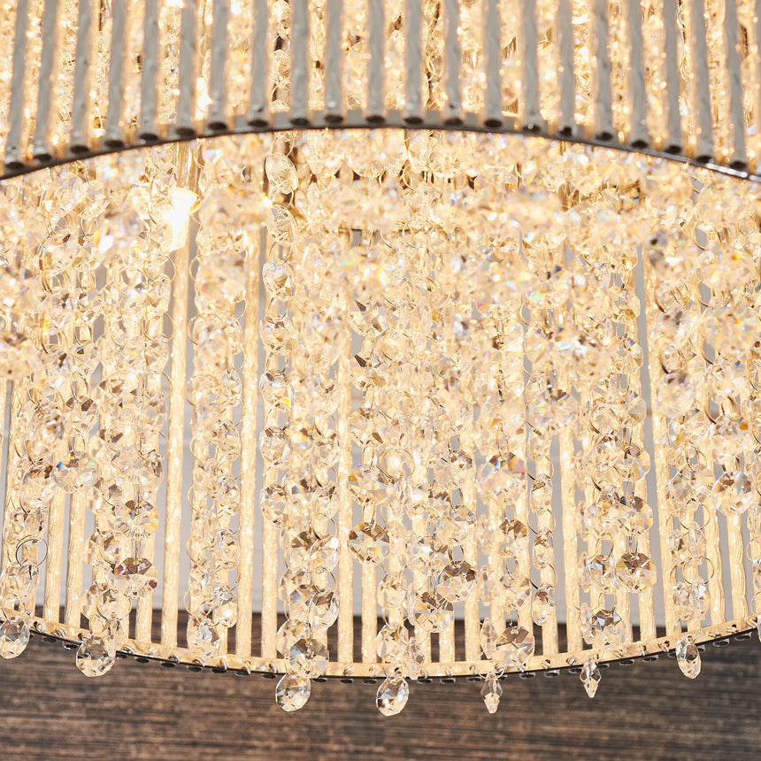 Galina 10 Light Crystal Flush Ceiling Light