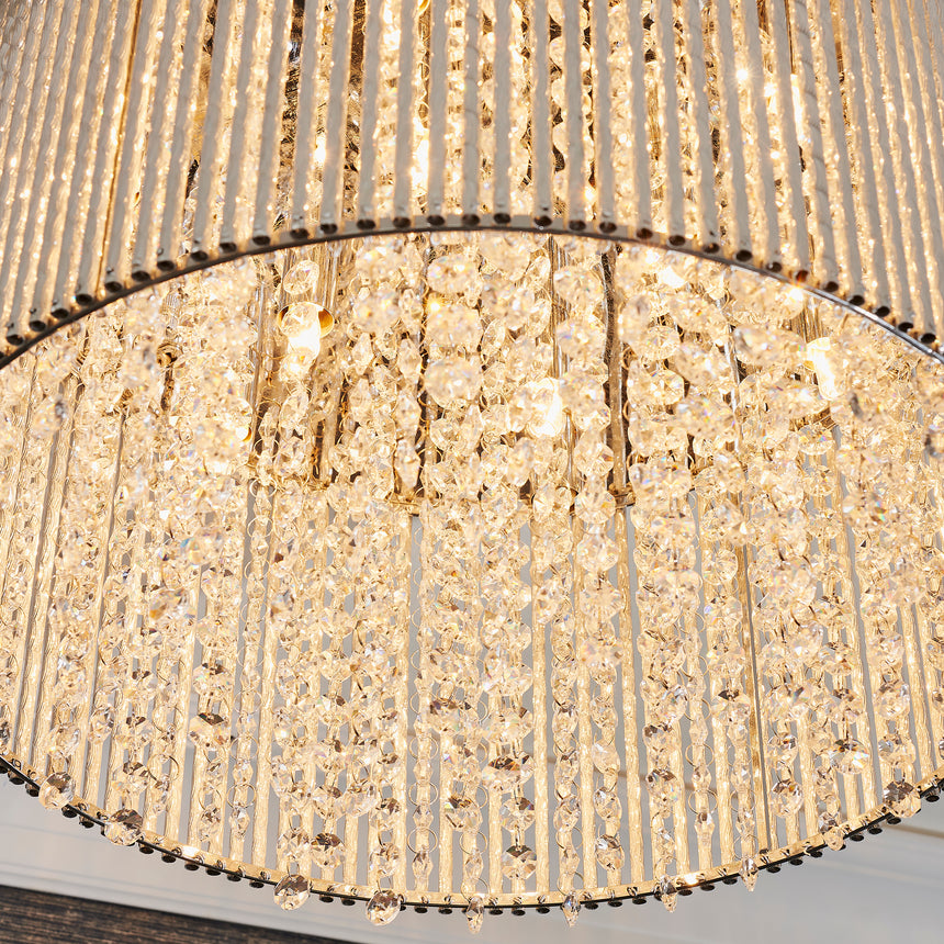 Galina 10 Light Crystal Flush Ceiling Light