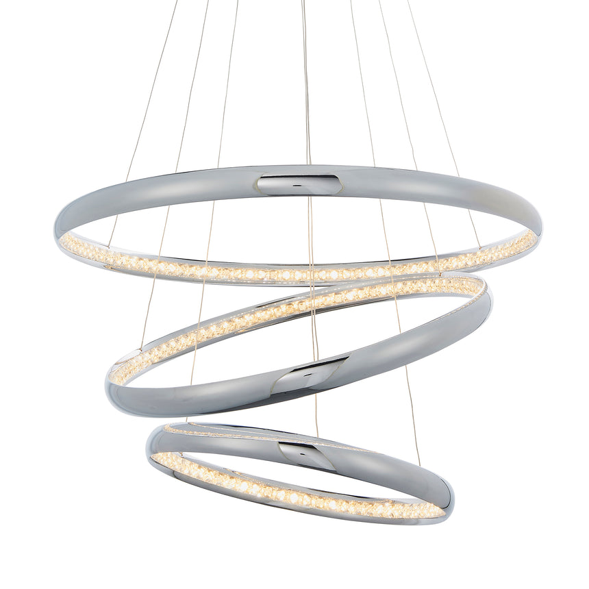 Ozias 3 Light LED Ring Pendant Light, Chrome