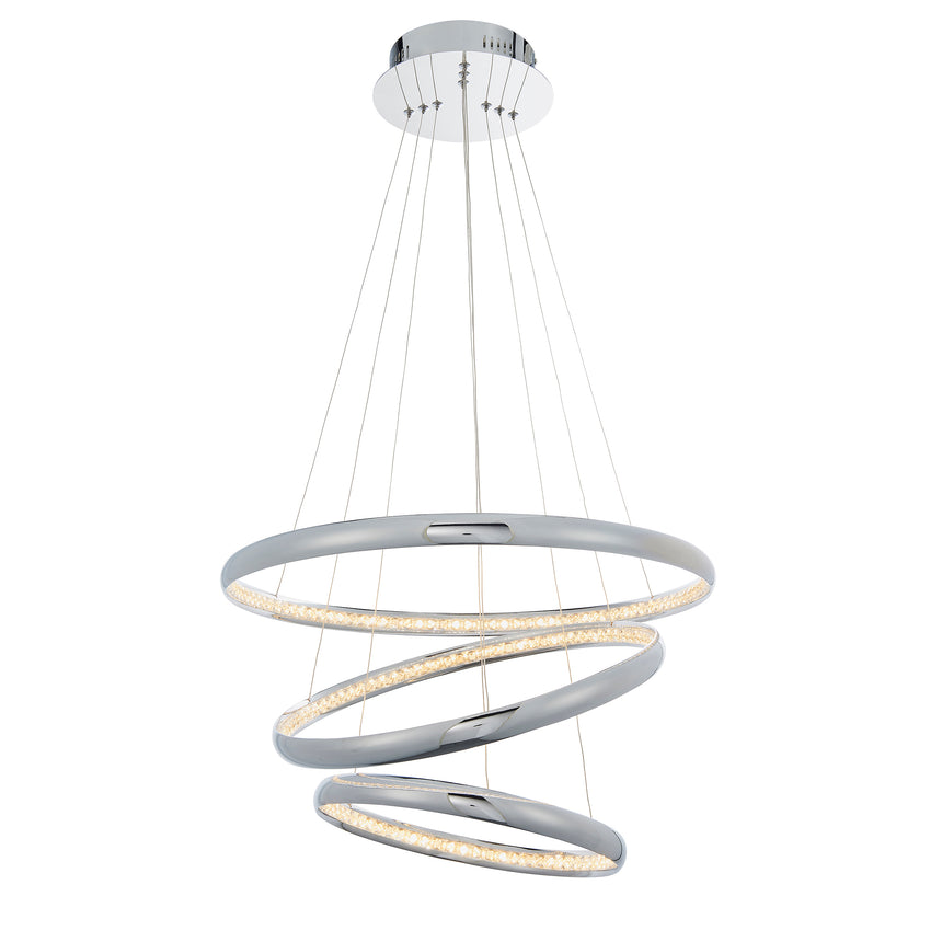 Ozias 3 Light LED Ring Pendant Light, Chrome