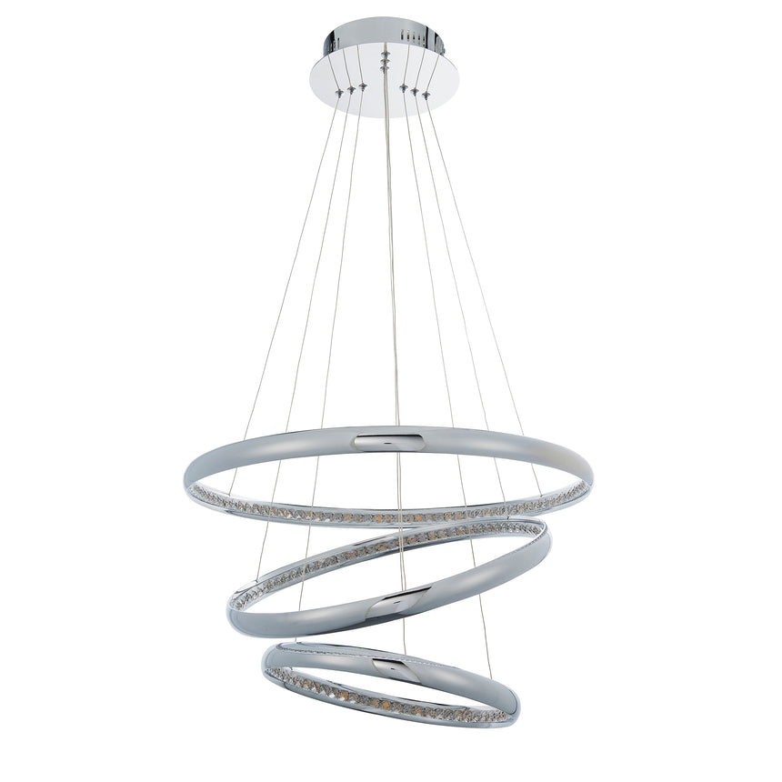 Ozias 3 Light LED Ring Pendant Light, Chrome