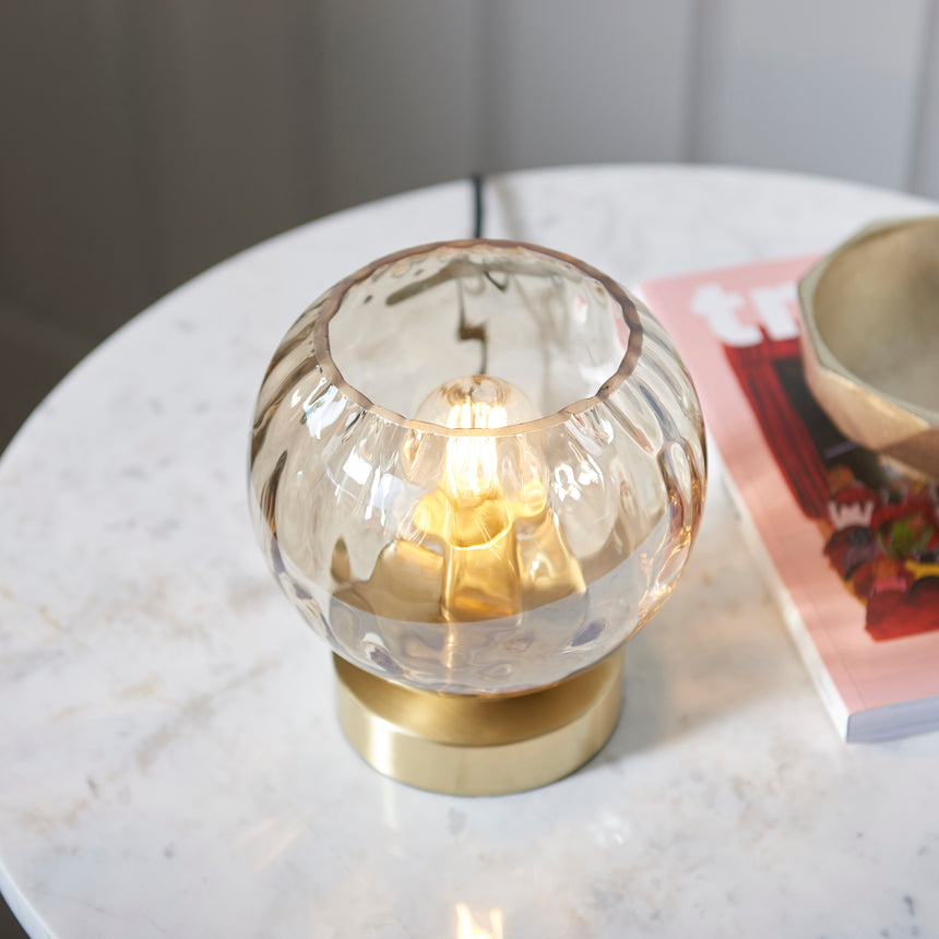 Dimpled Glass Table Lamp