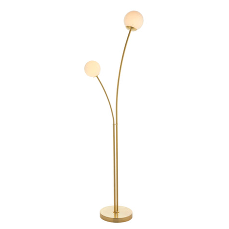 Bloom Twin Floor Lamp, Satin Brass