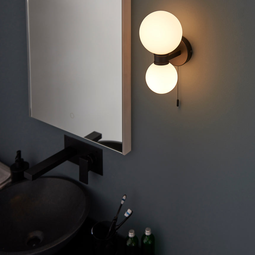 Pulsa 2 Light Pull Cord Bathroom Wall Light