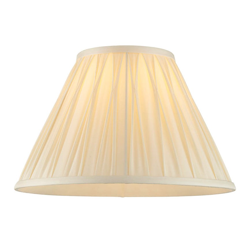 Ivory Pinch Pleat Silk Lamp Shade, 30cm