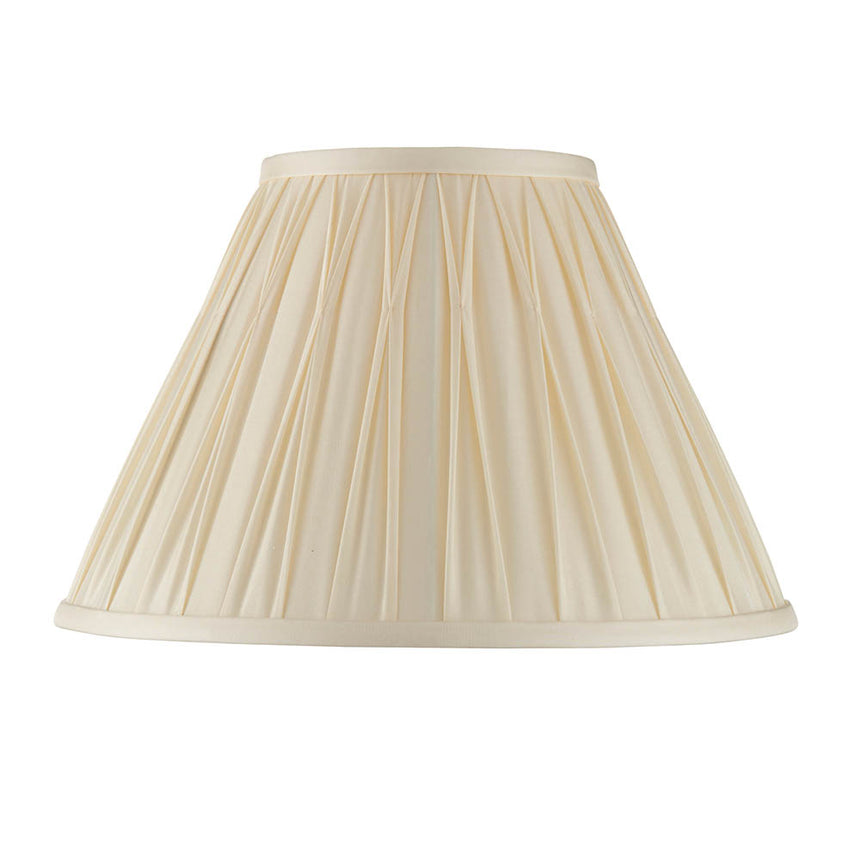 Ivory Pinch Pleat Silk Lamp Shade, 30cm