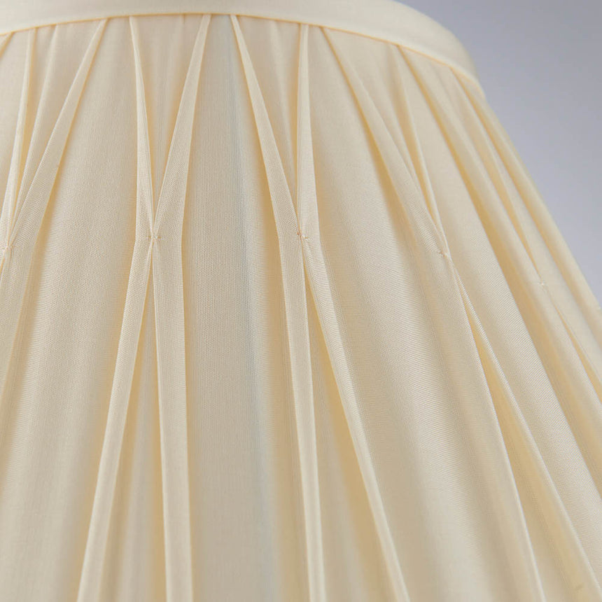 Ivory Pinch Pleat Silk Lamp Shade, 30cm