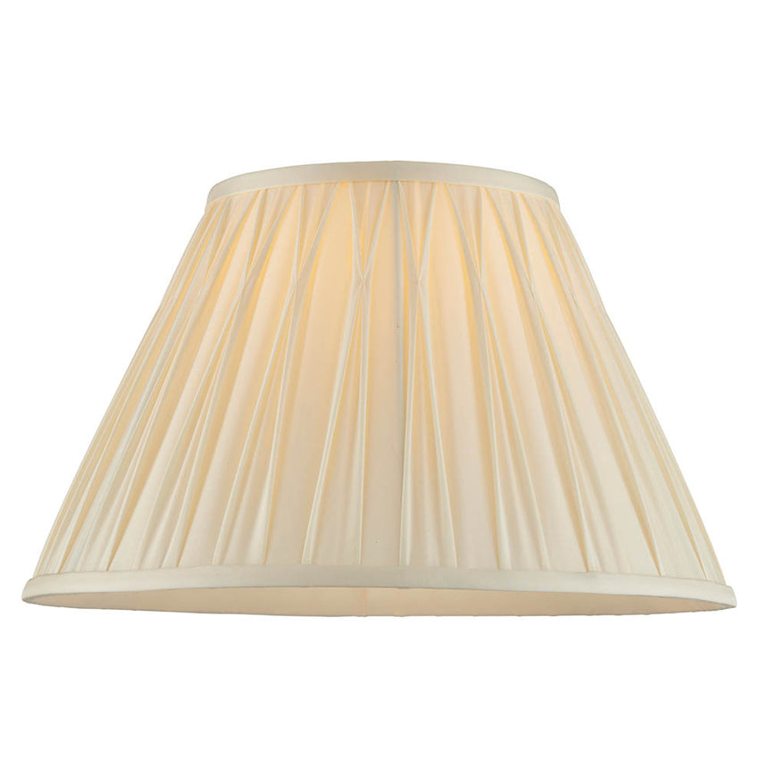 Ivory Pinch Pleat Silk Lamp Shade, 35cm