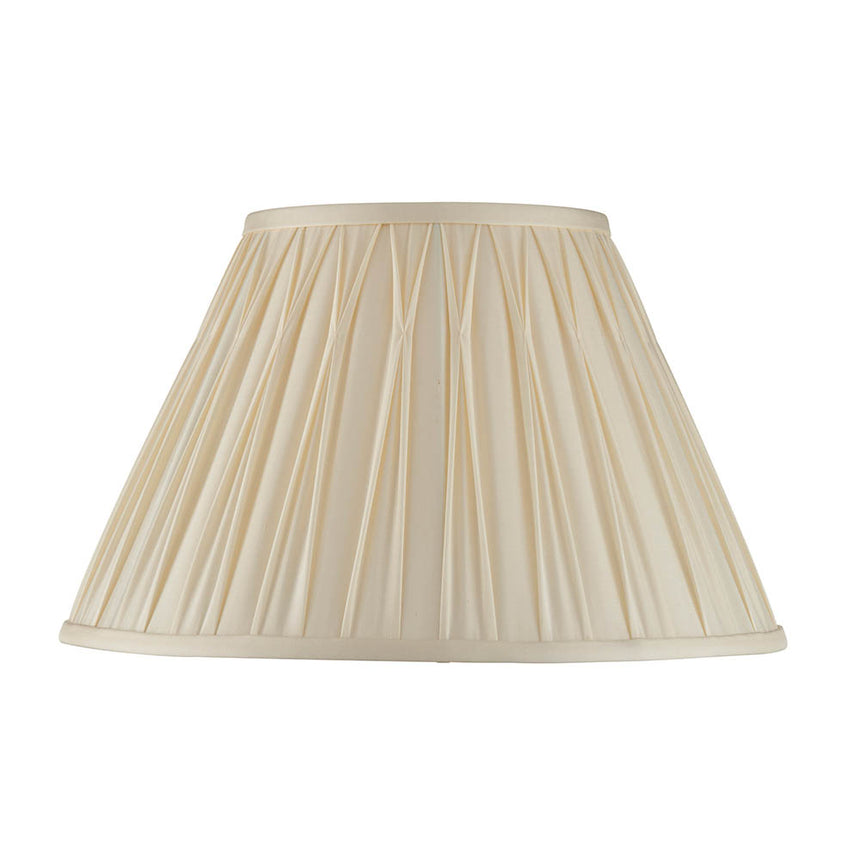 Ivory Pinch Pleat Silk Lamp Shade, 35cm