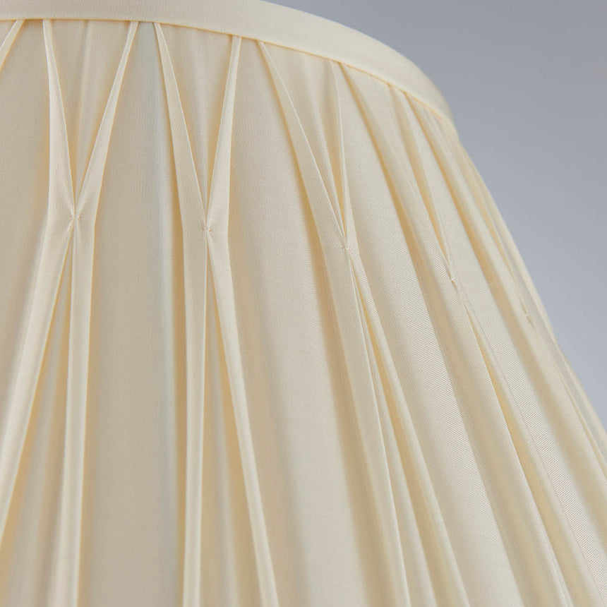 Ivory Pinch Pleat Silk Lamp Shade, 35cm