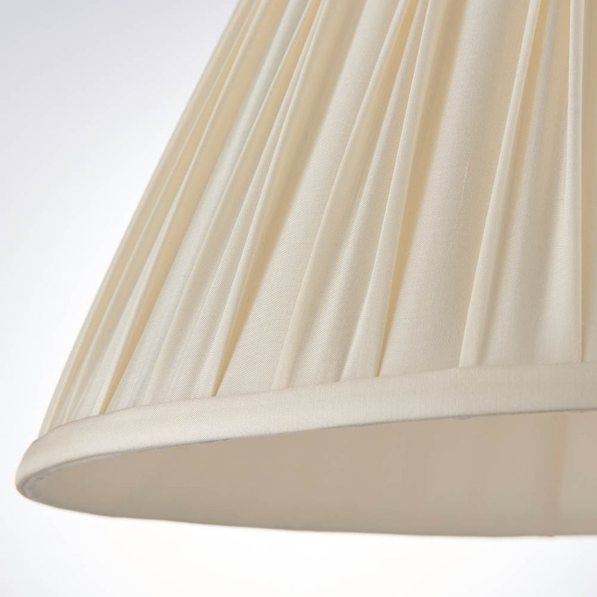 Ivory Pinch Pleat Silk Lamp Shade, 35cm