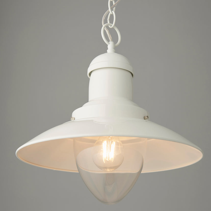 Polperro Fishermans Pendant Light, Cream