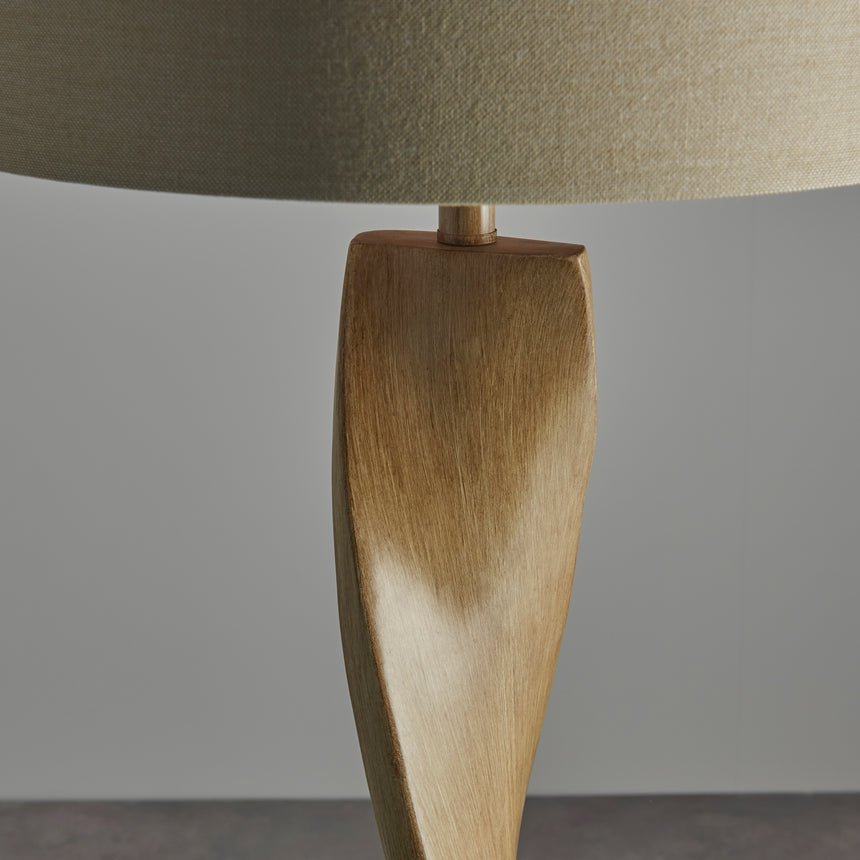 Abia Floor Lamp, Oak Effect