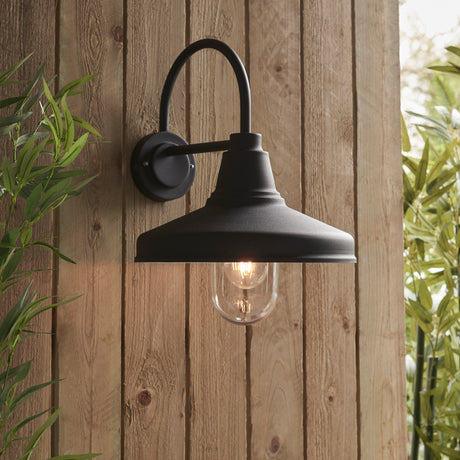 Farmhouse Outdoor Wall Lamp, Black