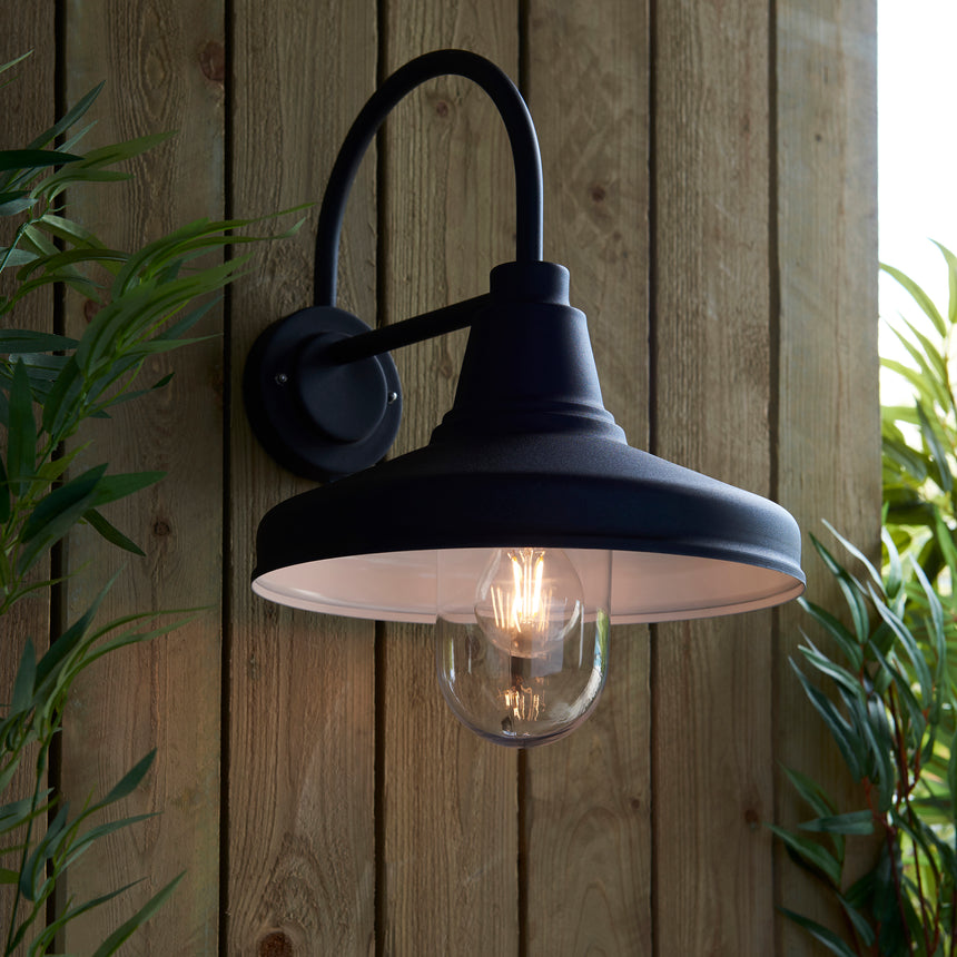 Farmhouse Outdoor Wall Lamp, Black