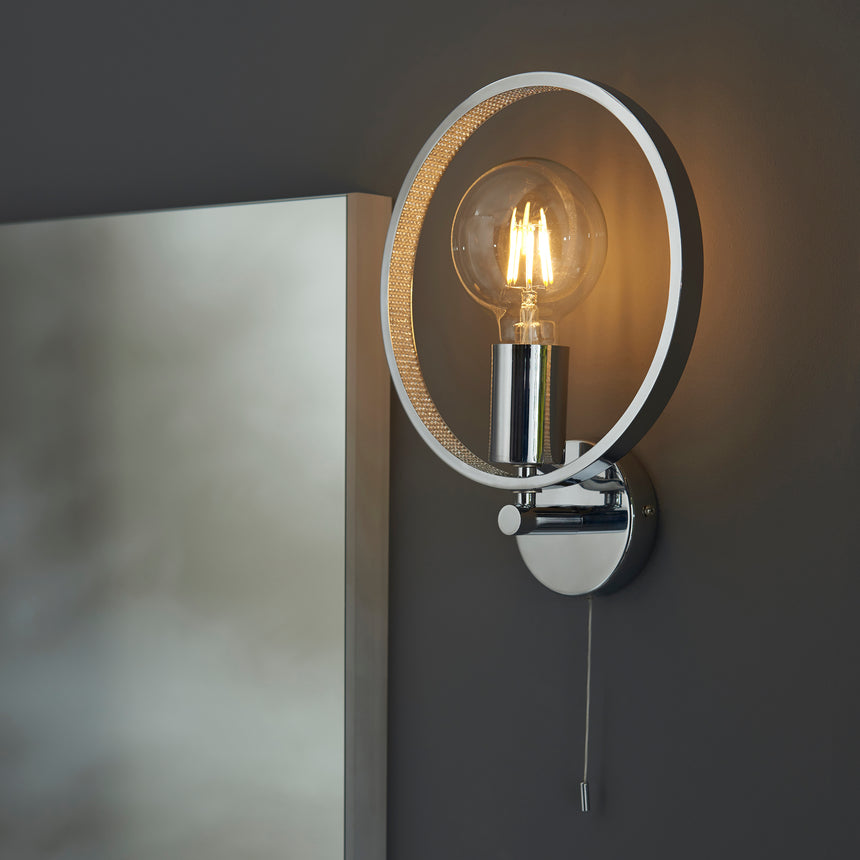 Merola Bathroom Wall Light, Chrome