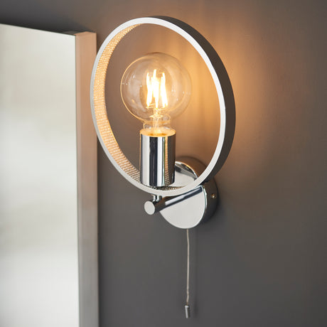 Merola Bathroom Wall Light, Chrome