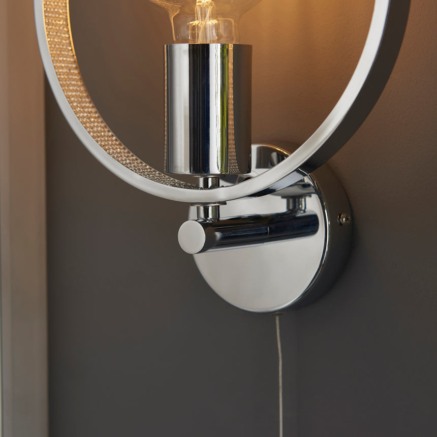 Merola Bathroom Wall Light, Chrome