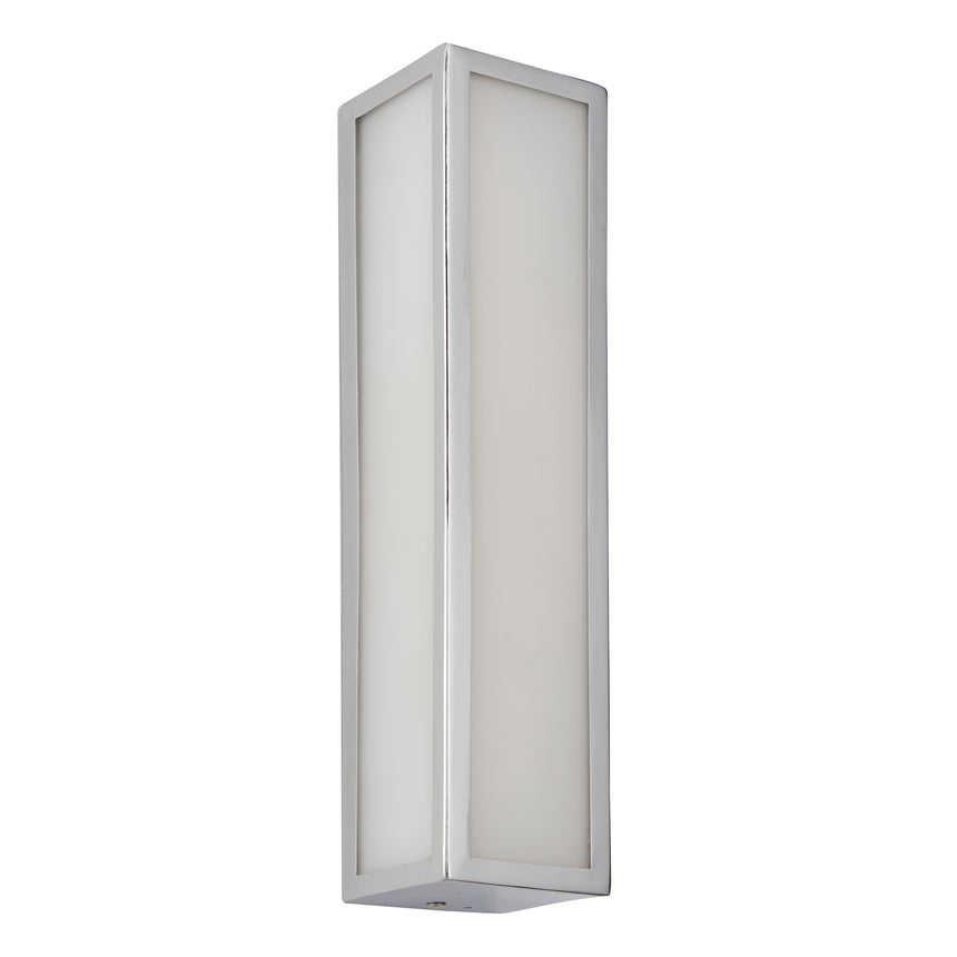 Newham 2 Light Bathroom Wall Light, Chrome/Frosted Glass