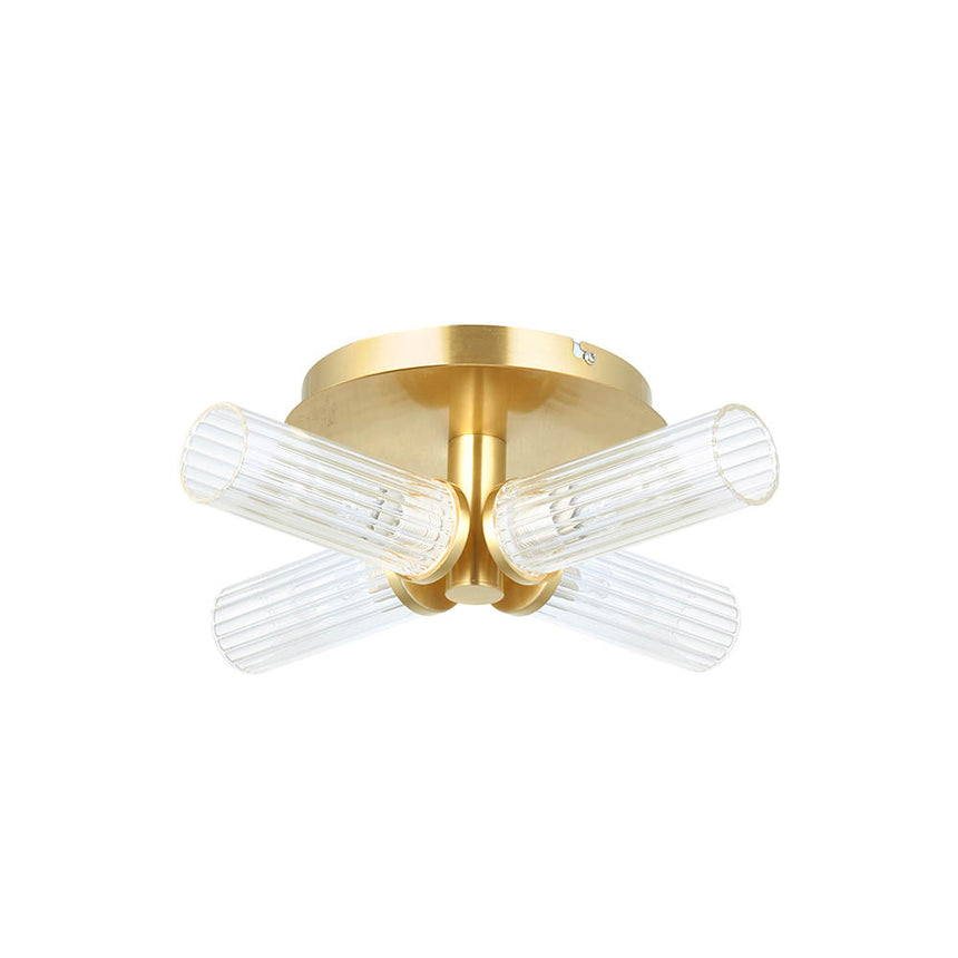 Talo Semi flush Bathroom Ceiling Light, Satin Brass