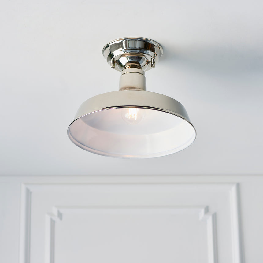 Darton Semi Flush Ceiling Light, Nickel