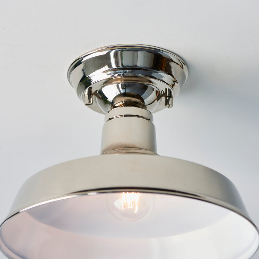 Darton Semi Flush Ceiling Light, Nickel