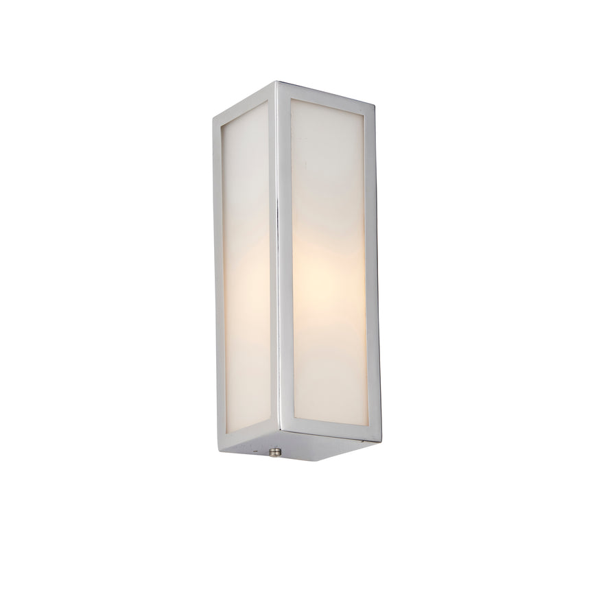 Newham Bathroom Wall Light, Chrome/Frosted Glass