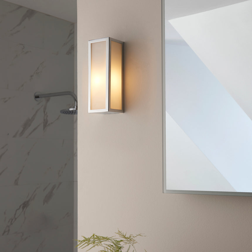 Newham Bathroom Wall Light, Chrome/Frosted Glass