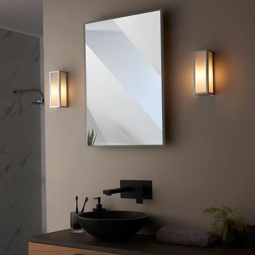 Newham Bathroom Wall Light, Chrome/Frosted Glass