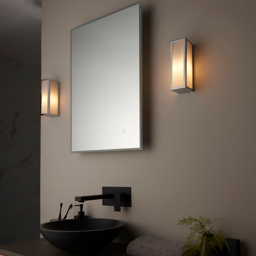 Newham Bathroom Wall Light, Chrome/Frosted Glass