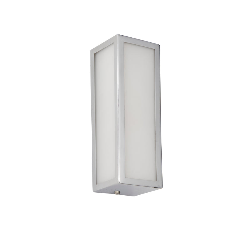 Newham Bathroom Wall Light, Chrome/Frosted Glass