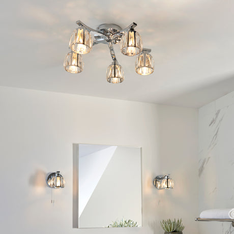 Ria 5-Light Semi-flush Bathroom Ceiling Light