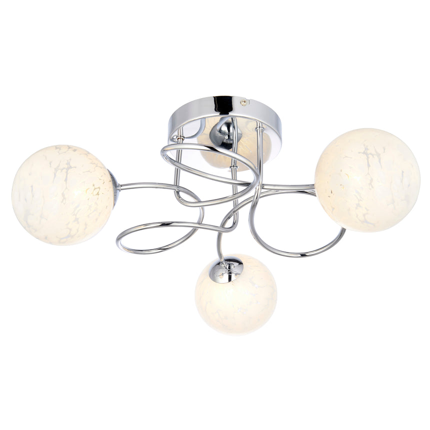 Delos 3 Light Semi Flush Ceiling Light