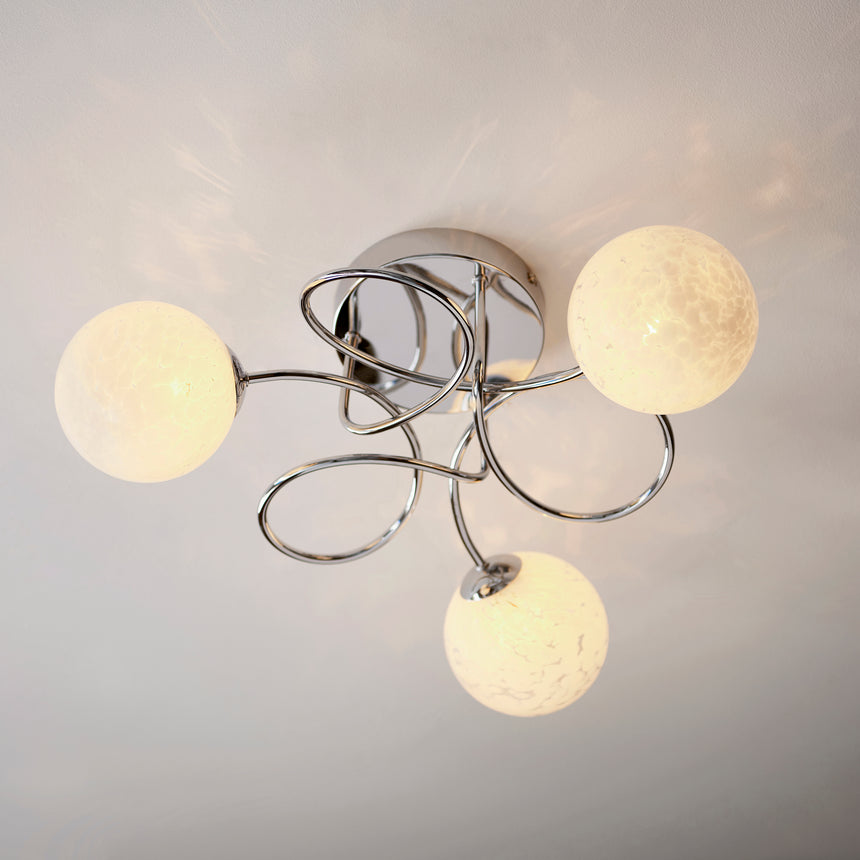 Delos 3 Light Semi Flush Ceiling Light