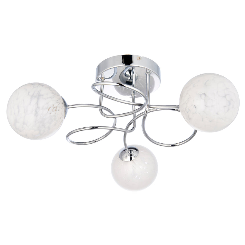 Delos 3 Light Semi Flush Ceiling Light