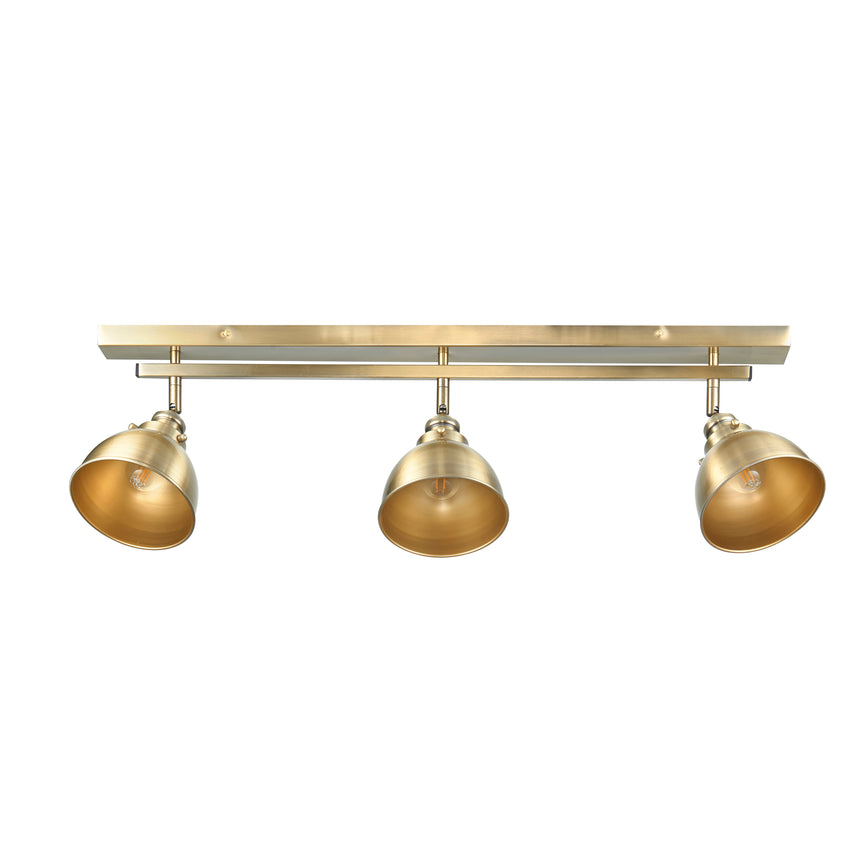 Wyatt 3 Light Spotlight Bar, Antique Brass