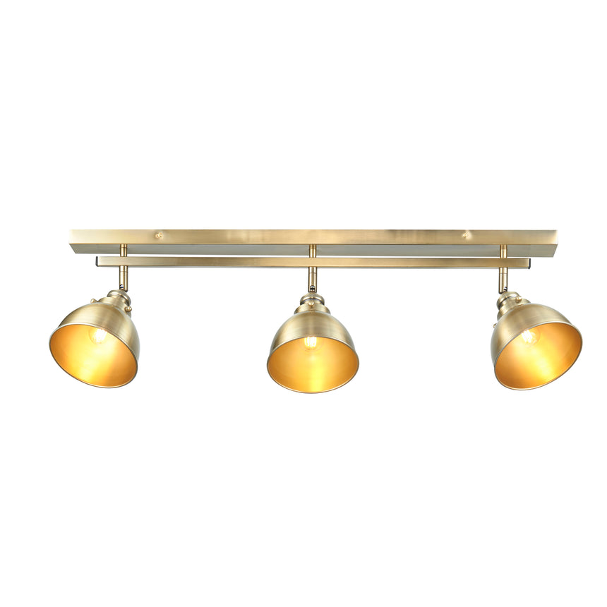 Wyatt 3 Light Spotlight Bar, Antique Brass