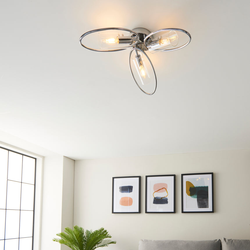 Amari 3-Light Semi-flush Ceiling Light