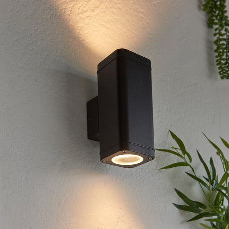 Seymour Up & Down Outdoor Wall Light, Black