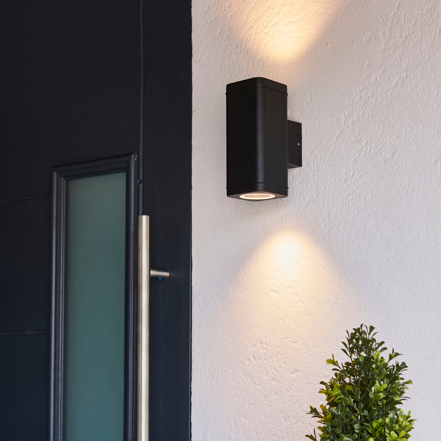 Seymour Up & Down Outdoor Wall Light, Black