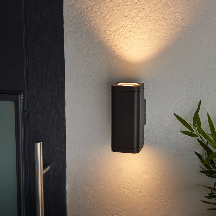 Seymour Up & Down Outdoor Wall Light, Black