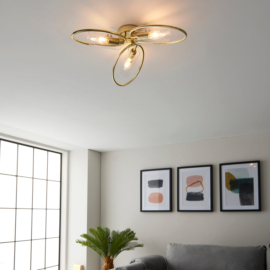 Amari 3-Light Semi-flush Ceiling Light