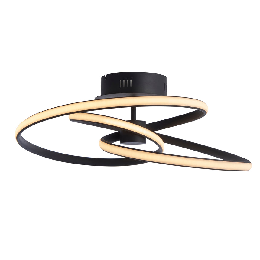 Dune LED Semi-flush Ceiling Light, Black