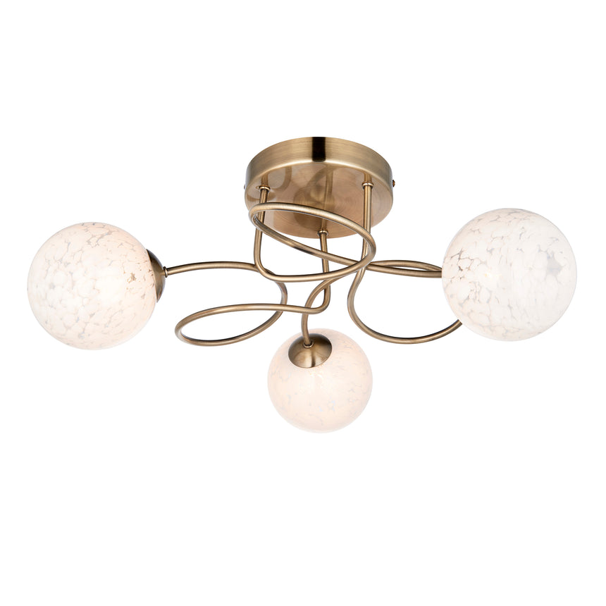 Delos 3 Light Semi Flush Ceiling Light