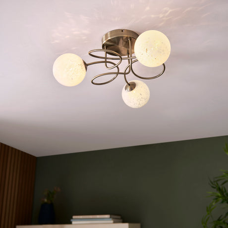 Delos 3 Light Semi Flush Ceiling Light